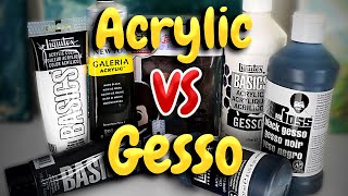 Acrylic Paint VS Gesso Which Is Better For Prepping A Canvas [upl. by Haisoj886]