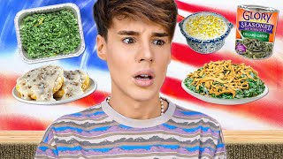 Reacting To American CHRISTMAS DINNER Foods I’ve Never Heard Of [upl. by Juxon]