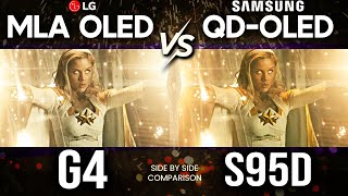 Samsung S95D vs LG G4 OLED TV Comparison in HDR [upl. by Toille605]