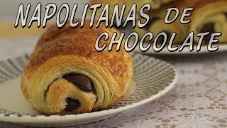 NAPOLITANAS o GARROTES DE CHOCOLATE  Pan y bollería  Con la masa en las manos [upl. by Amandie]