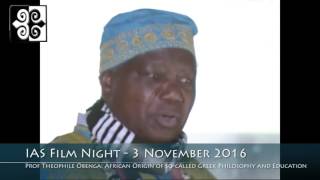 Prof Emeritus Théophile Obenga on the African Origin of socalled Greek Education and Philosophy [upl. by Asiela]