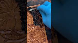 Finish It  Antique Finish For Tooled Leather  Fiebing’s Leather Finishes fiebing [upl. by Ledniahs]