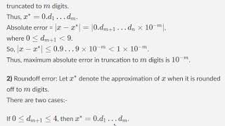 Maximum absolute error in truncation amp rounding off  Numerical Analysis  Higher Math Central [upl. by Ysnat]