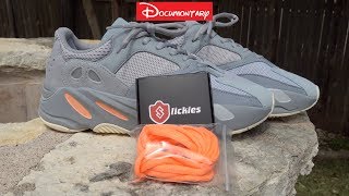 LACE SWAP • adidas Yeezy BOOST 700 Inertia  Slickies  DOCUMONTARY [upl. by Layney]