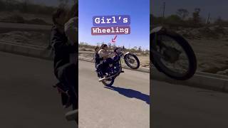 Girl’s wheeling honda 125 bike  hondamotorcycle unfrezzmyaccount wheelieing automobile [upl. by Adlei]