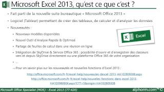 alphormcom  Tuto de la formation MOS Microsoft Excel 2013 77420 [upl. by Regni885]