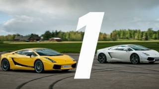 HD Superleggera vs LP5604 Lamborghini Gallardo GTBOARDcom [upl. by Ariak]