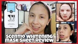 Scentio Whitening Q10 Milk plus mask sheet Review  Grace Robles [upl. by Kragh]