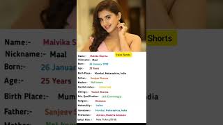 South Actress Malvika Sharma Biography shorts malvikasharma biography [upl. by Alilak]