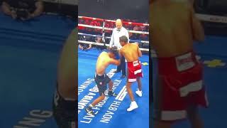 SloMo Yan Santana showing elite skills with lead right left hook inside vs Baez boxing boxeo [upl. by Garnet322]