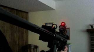 Tippmann A5 with 20 inch barrel and laser with Pinpoint too [upl. by Secnarfyram602]