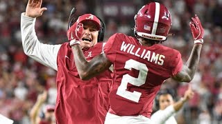 Ryan Williams Comes up With Viral TwoWord Message On Eye Black During Alabama vs Georgia Game [upl. by Lilyan]