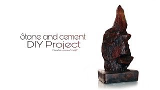 Stone and Cement DIY project  Home decor ideas  Creative Cement craft [upl. by Blinny]