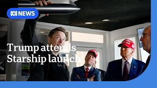 SpaceX Starship aborts booster catch with Donald Trump in attendance  ABC NEWS [upl. by Ainod]