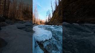 Stunning River amp Mountain Views with Ice Floes  Nature’s Frozen Beauty [upl. by Ahsinahs]