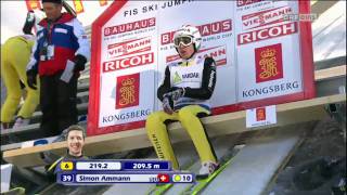 Simon Ammann 13022011 Vikersund 2385m ORF HD [upl. by Alyak]