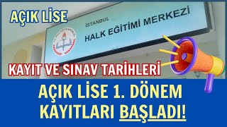 Açık Lise 1 Dönem Kayıtları ve Sınav Detayları Açıklandı İlk Kayıt Kayıt Yenileme Tarihleri [upl. by Vonni989]