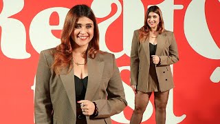 Mannara Chopra Looks Stunning In This Suits At at Myntra Creators Fest 2024 [upl. by Nananne]