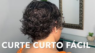 CORTE CURTO FÁCIL para cabelo ondulado que não gosta de escovar [upl. by Ob]