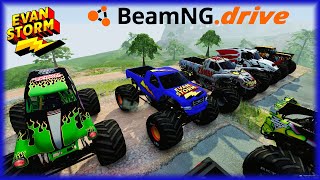 Evan Storm Monster Truck VS Grave Digger Zombie amp More [upl. by Ardath761]