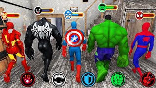 IRONMAN amp VENOM amp CAP AMERICA amp HULK amp SPIDERMAN Enter in Granny House [upl. by Leahcir]