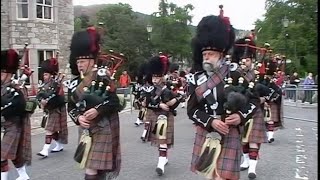 Kintore and Blairgowrie amp Rattray Pipe Bands marching to the 2008 Braemar Gathering [upl. by Llehcar]