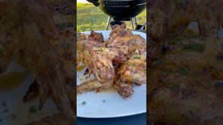 Grilled Hot honey wings‼️‼️🔥 wings hothoney butter foodie nola grilling fire godislove [upl. by Ahsieki]