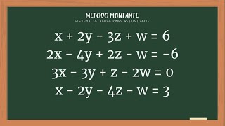 PIA Algebra  Sistema de ecuaciones redundante por Montante [upl. by Adamsen]