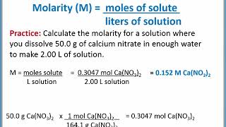 CHEMISTRY 101  Molarity [upl. by Akenot]