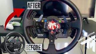 I Bolted a Real Steering Wheel to My Thrustmaster TMX  Xbox Wheel Setup [upl. by Rodgers]