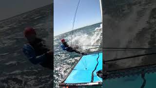 Hobie 14 Pitchpole w Jakey  Jervis Bay Australia sailing hobie catsailing hobiecat [upl. by Steinman206]