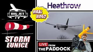 LIVE Storm Eunice at London Heathrow Airport [upl. by Ateekal]