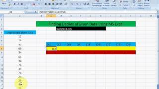 Finding Deciles of Given Ungrouped Data in MS Excel [upl. by Kataway699]