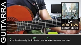 Cómo tocar quotEscondidosquot de La Adictiva en Guitarra Acústica  Tutorial Completo HD ACORDES [upl. by Ynnohj555]