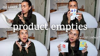 huge product empties review  25 products home fragrance makeup skincare etc [upl. by Enneite]