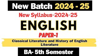 New syllabus 202425  BA 5th semester English Paper1 new syllabus 202425 baenglish newsyllabus [upl. by Bina]