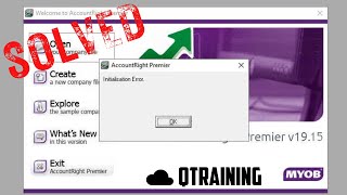 Solution MYOB Initialisation Error [upl. by Aruabea400]
