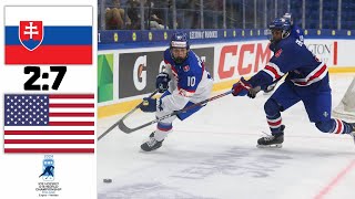 SLOVAKIA VS USA SEMIFINALS HIGHLIGHTS IIHF WORLD CHAMPIONSHIP U18 2024 [upl. by Enirehs]