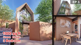 1000 sq ft House Design Tour With Interior and House Plan  3 Bedroom EP 3 [upl. by Birkett]