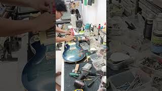 fretting fret leveling work on progress Nonuz Guitar Centre Luthier Repair Kuala Lumpur Malaysia [upl. by Tudor]