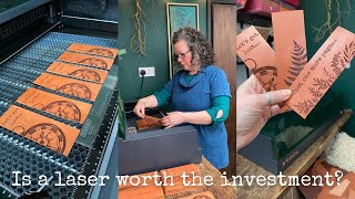 Laser Engraving on Leather  Is a Laser Engraver worth it My leather craft studio vlog [upl. by Ilyah305]