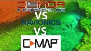 CMOR VS Navionics VS CMap Side by Side Quick Comparison  3D Shaded Relief charts [upl. by Eus1]