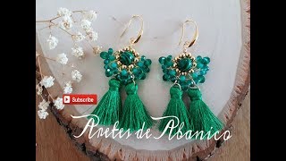 ARETES DE ABANICO FACIL DE HACER Con Cecy Love Bisuteria [upl. by Ellehcrad]