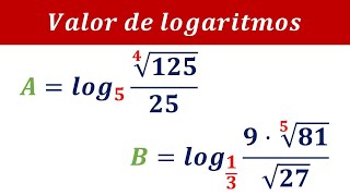 Como calcular el valor de logaritmo con fracción en la base cociente raiz operaciones logaritmos [upl. by Anned]