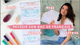 RÉUSSIR SON BAC DE FRANÇAIS  oral écrit fiches stress [upl. by Renard]