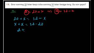 6 sinf matematika darsligi tenglamalar mavzusi 14 mashq oson yechish usuli [upl. by Ramberg]