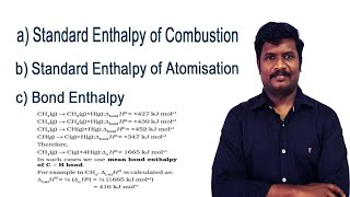 14Standard Enthalpy of Combustion  Enthalpy of Atomisation  Bond Enthalpy  CBSE Class 11  தமிழ் [upl. by Annayrb719]