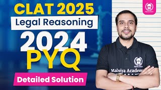 CLAT 2024 PYQ Detailed Solution  CLAT 2025 Legal Reasoning  Shiw Mohan Sir [upl. by Cris645]