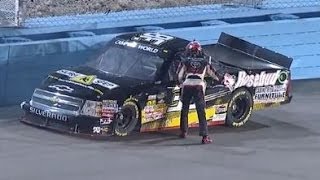 NASCAR Darrell Wallace Jr runs out on track after wreck in Phoenix [upl. by Loraine]