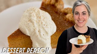 THE BEST PUMPKIN PIE RECIPE WITH CLAIRE SAFFITZ  DESSERT PERSON [upl. by Ewold]